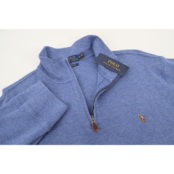 Polo Ralph Lauren Other - Polo Ralph Lauren Men's XL Estate Rib Blue Fleece 1/4 Zip Pullover Jacket